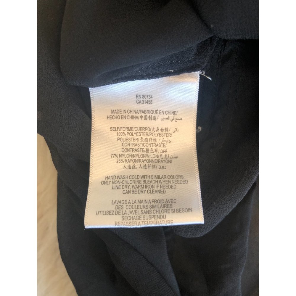 BCBGeneration Sheer Lace-Sleeve Blouse | Black | XS - Picture 10 of 10